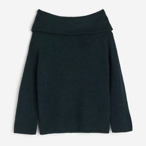 NWOT H&M Off Shoulder Black Sweater